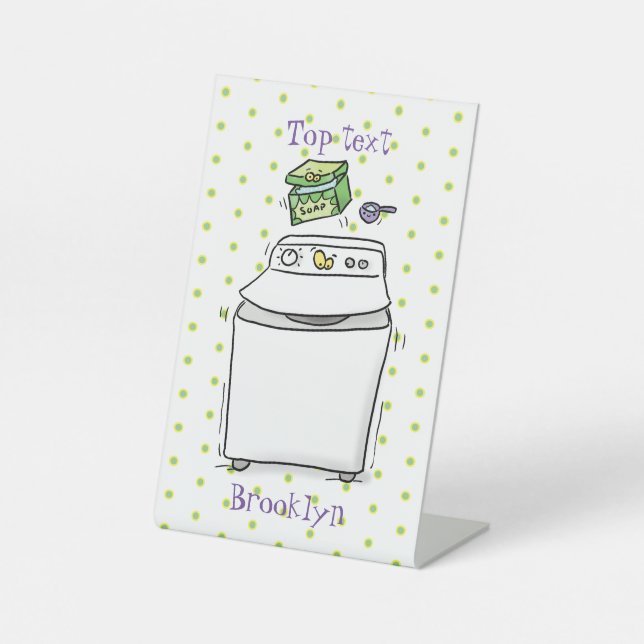 Signe De Table Illustration de lave-linge mignonne (Recto)