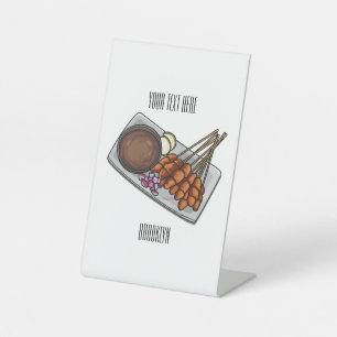 Signe De Table Illustration de Satay