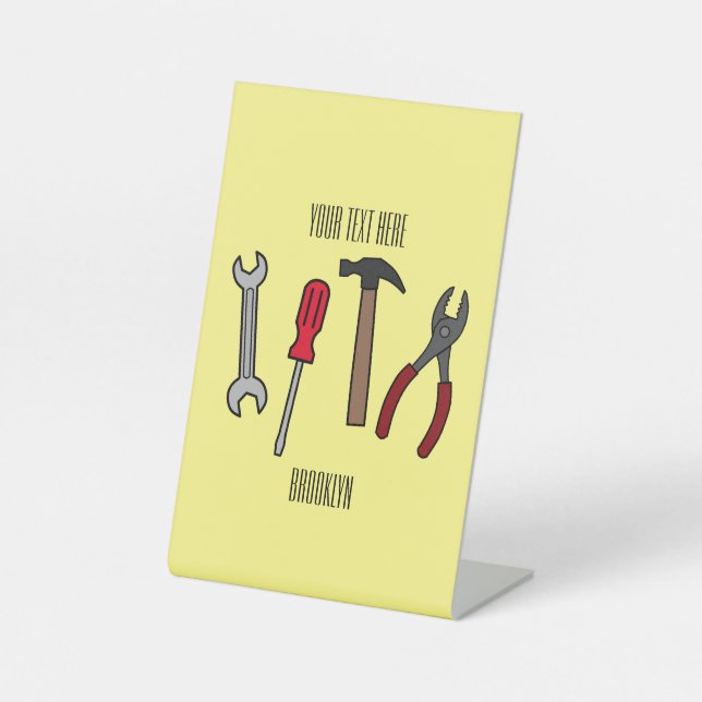 Signe De Table Illustration des outils de menuiserie (Recto)