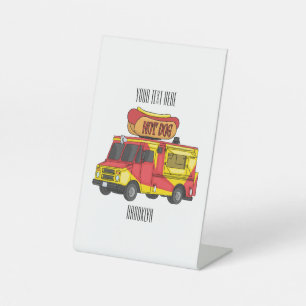 Signe De Table Illustration d'un camion de nourriture pour chien 