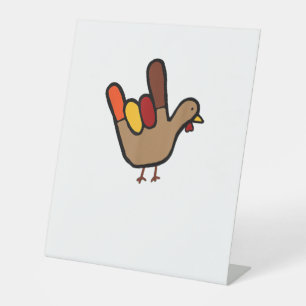 Signe De Table ILY Sign Language Main Turkey Thanksgiving Holiday