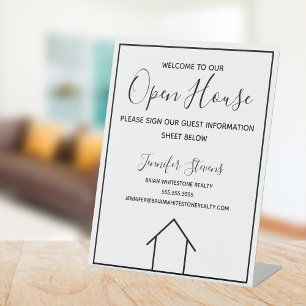 Signe De Table Immo personnalisée de l'agent immobilier Open Hous