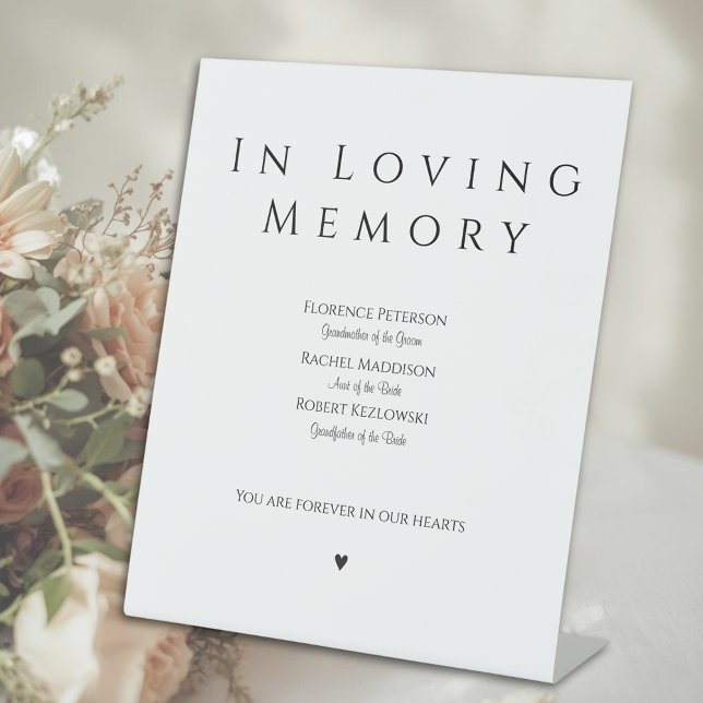 Signe De Table In Loving Memory Wedding Remembrance Pedestal Sign (In Loving Memory Wedding Remembrance Pedestal Sign
)
