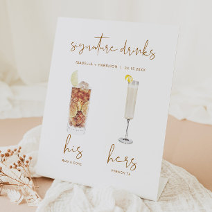 Signe De Table INDIE Boho Watercolor Cocktail Signature Boisson
