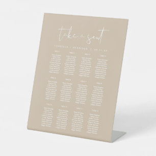 Signe De Table INDIE Moderne Bohème Beige Mariage Carte de siège
