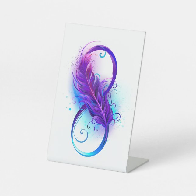 Signe De Table Infinity with purple feather (Recto)