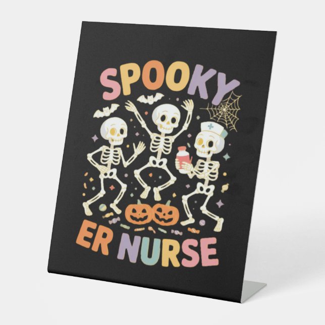 Signe De Table Infirmière Cute Halloween Éffrayant Essentiel T-Sh (Recto)