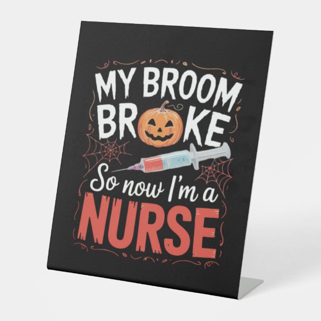 Signe De Table Infirmière Funny Halloween Infirmière essentielle  (Recto)