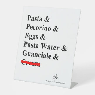 Signe De Table Ingrédients Pasta Carbonara