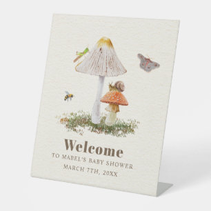 Signe De Table Insectes Champignons Bois Baby shower naturel