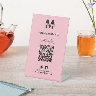 Signe De Table Instagram pour petites entreprises Facebook QR Cod
