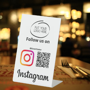Signe De Table Instagram Suivez-Nous Qr Code Moderne
