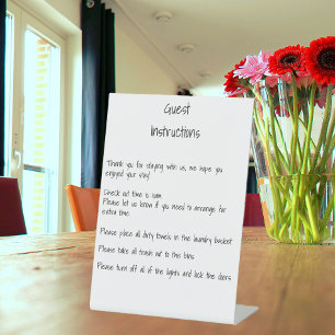 Signe De Table Instructions Information Location de maison d'hôte