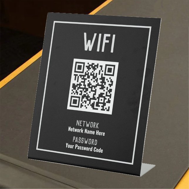Signe De Table Instructions WiFi avec le code QR (Créateur téléchargé)