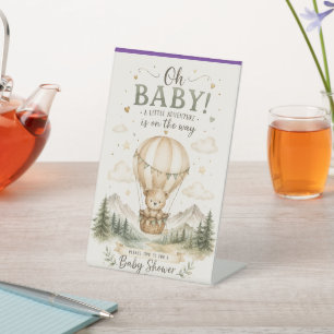 Signe De Table Invitation à l'aventure pour Baby Shower