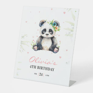 Signe De Table Invitation d'anniversaire Panda, Anniversaire de f