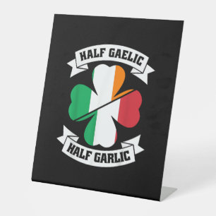 Signe De Table Irlandais Italien Demi Gaelic Demi Garlic Saint Pa