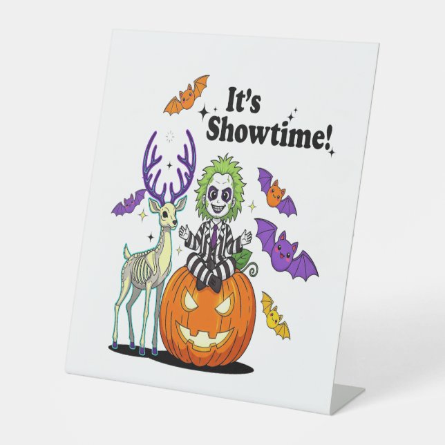 Signe De Table It�s Showtime Funny Halloween (Recto)