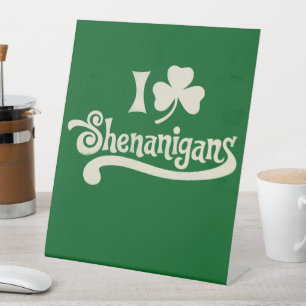 Signe De Table J'adore les Clover Shamrock St Patrick's Shenaniga