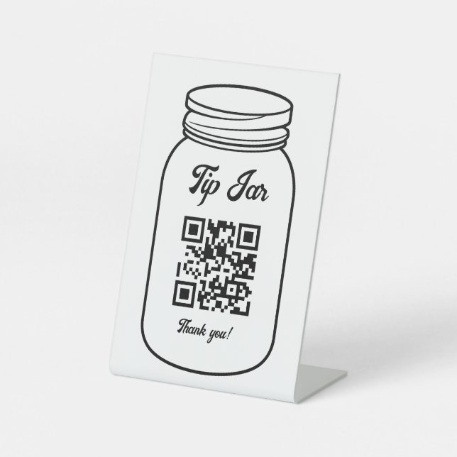 Signe De Table Jar à conseils numériques de code QR professionnel (Recto)