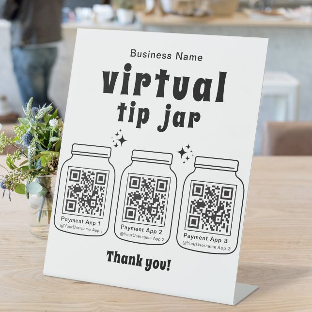 Signe De Table Jar de conseil virtuel avec 3 code QR (Créateur téléchargé)