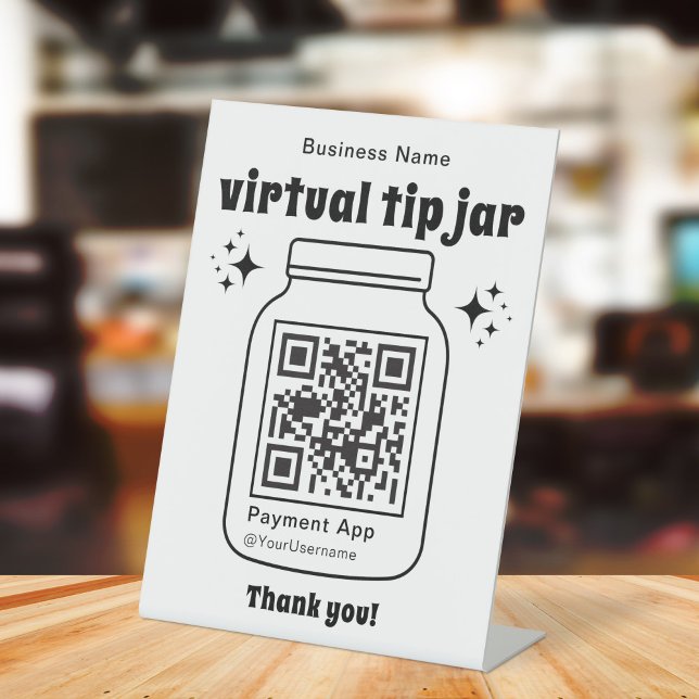 Signe De Table Jar de conseil virtuel avec code QR (Créateur téléchargé)