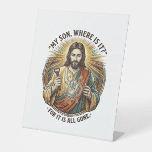Signe De Table Jésus Verre à Bière Vide Cassé Barman Boisson Humo