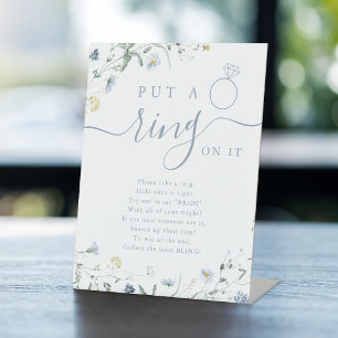 Signe De Table Jeu de baby shower 'Wildflower put a ring on it'