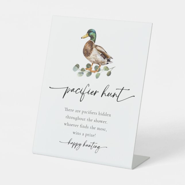 Signe De Table Jeu de chasse au pacificateur de canard colvert Ba (Recto)