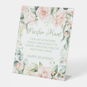 Signe De Table Jeu de chasse au Pacifique de Baby shower floral