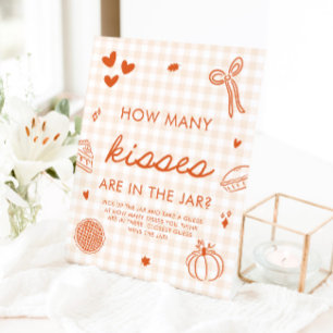 Signe De Table Jeu de devinette de bisous Fall Gingham Cutie Pie