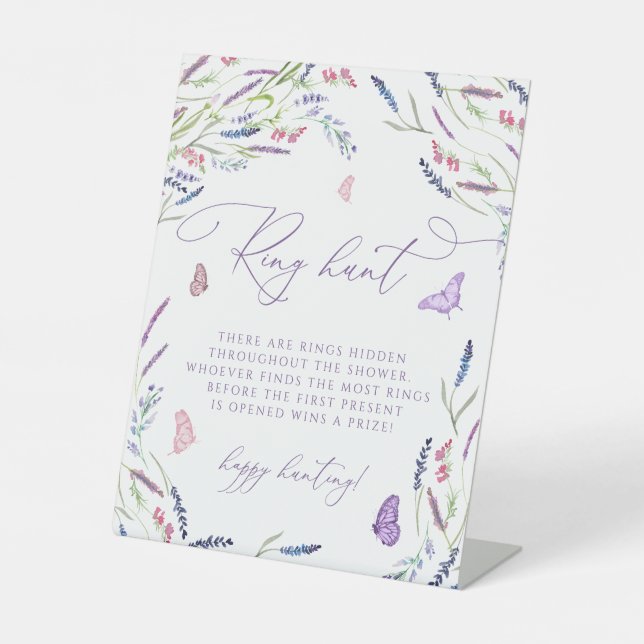 Signe De Table Jeu de Fête des mariées de chasse à anneaux de lav (Recto)