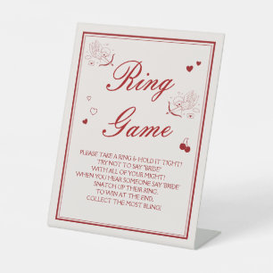 Signe De Table Jeu de l'anneau de douche de mariage de la Saint-V