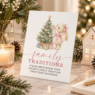 Signe De Table Jeu de traditions familiales de Noël de lapin
