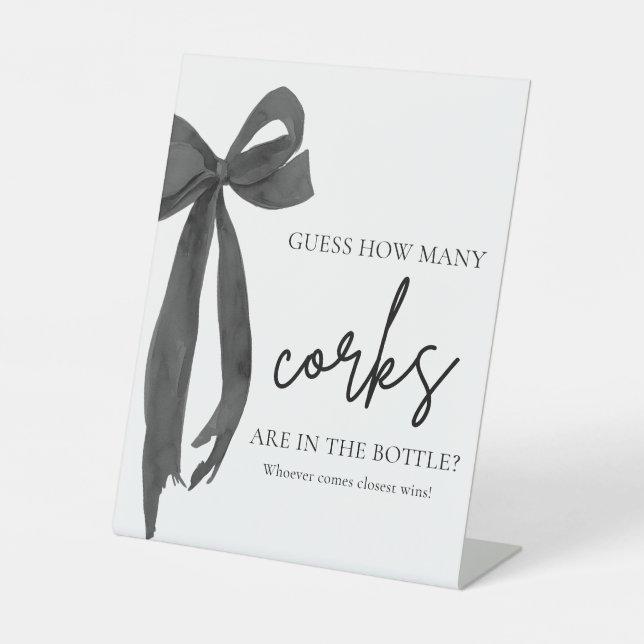 Signe De Table Jeu Moderne Élégant Noir Ruban Devine Combien de B (Recto)