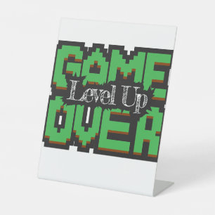 Signe De Table Jeu sur, niveau vers le haut : Pixeleleled Retro G