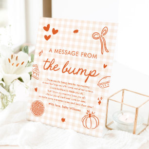Signe De Table Jolie gamin gingham Un message du bébé