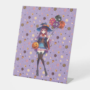 Signe De Table Jolie Sorcière d'Halloween Anime