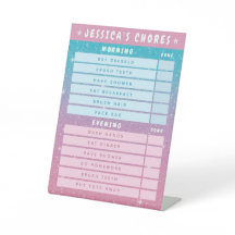 Jolies Tâches Quotidiennes Pailletées Rose Bleu po