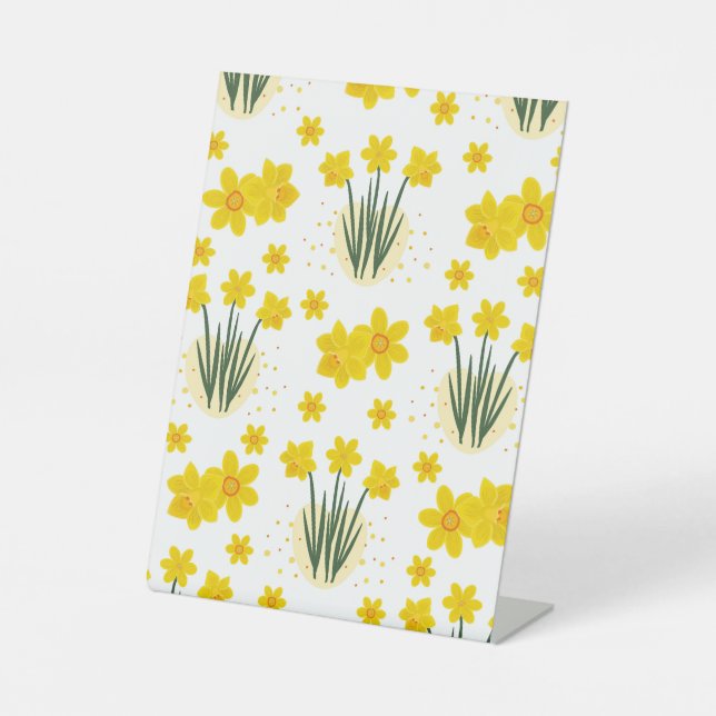 Signe De Table Jonquilles lumineuses, motif sans couture (Recto)