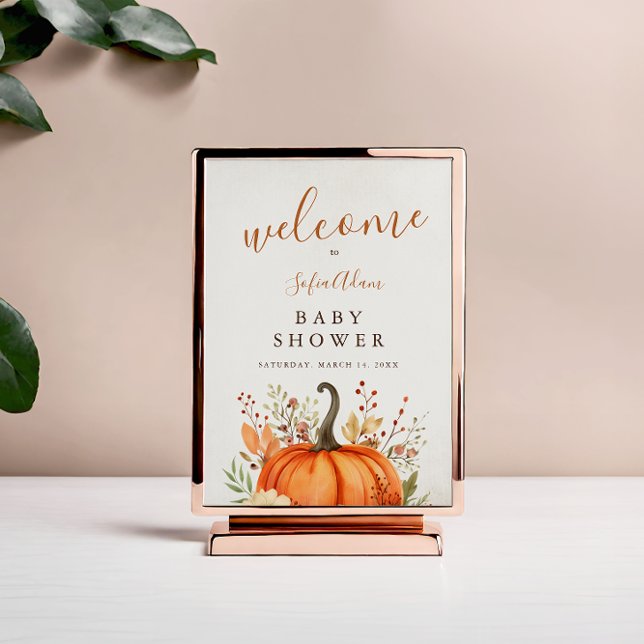 Signe De Table Jote Petit Citrouille Automne Baby shower Automne (Créateur téléchargé)