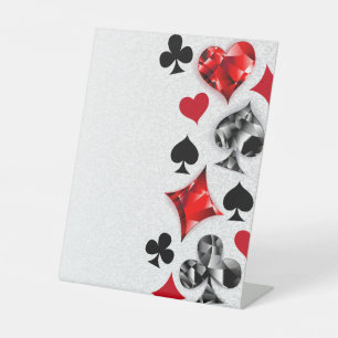 Signe De Table Joueur de poker Joueur de cartes de jouer costumes