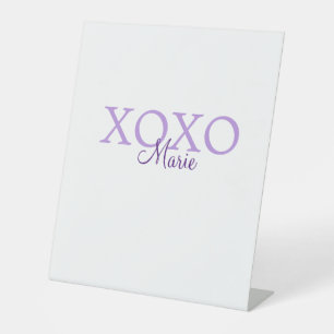 Signe De Table Jour de la Saint Valentin Xoxo ajouter nom pastel