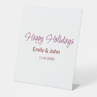 Signe De Table joyeuses fêtes maron nom date hiver noël bo