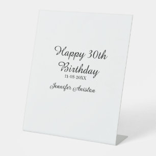 Signe De Table Joyeux 30e anniversaire ajouter nom date élégant s