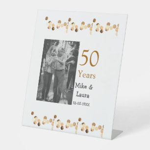 Signe De Table Joyeux 50e anniversaire ajouter nom du couple date