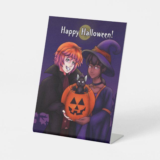 Signe De Table Joyeux costumes d'Halloween (Recto)