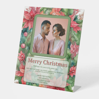 Signe De Table Joyeux Noël Bonnes Fêtes Photo de fiançailles