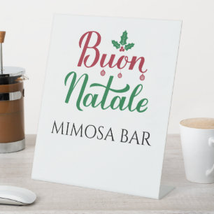 Signe De Table Joyeux Noël personnalisé italien Noël