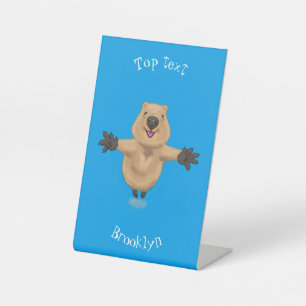 Signe De Table Joyeux sauter quokka dessin animé